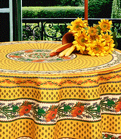 coated large round tablecloth french provencal sunflower design