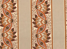 beige and ochre french provincial coated cotton fabric for table cloths