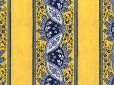 yellow and blue french coated cotton fabric for tablecloths