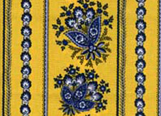 yellow and blue french coated cotton fabric for tablecloths