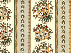 beige and ochre french provincial coated cotton fabric for tablecloths