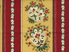 red and yellow french coated cotton fabric for tablecloths