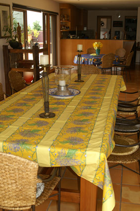 yellow provence tablecloth with lavender