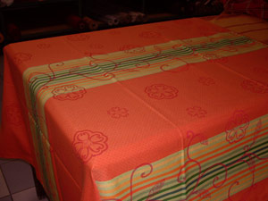 French Jacquard cotton cloth orange