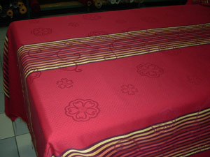 French Jacquard cotton tablecloth with Teflon treatment