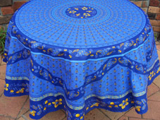 blue tablecloth from Provence