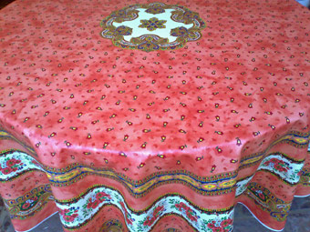 red round Provencal tablecloth