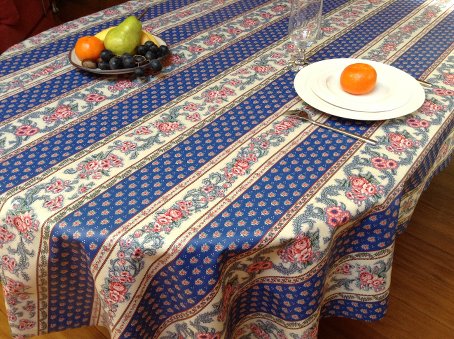 blue provencal oilcloth