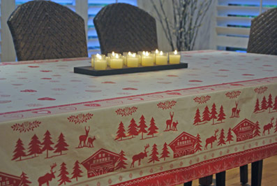 Christmas coated tablecloth