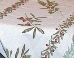 french tablecloth with olive design