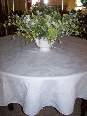large round boutis quilted tablecloth
