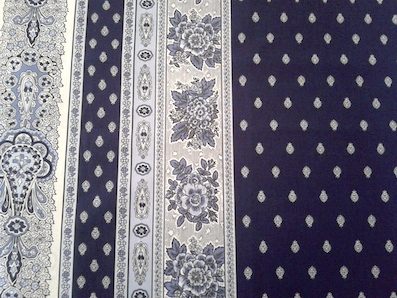 provencal fabric with blue and white design