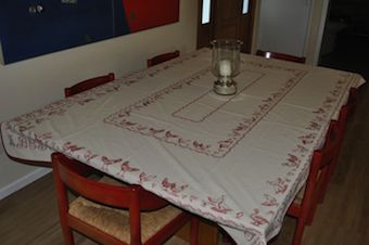 chicken and duck reversible tablecloth