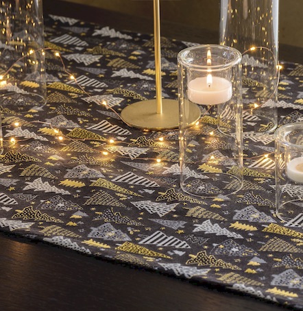 black and gold luxury christmas tablecloth