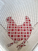 heart design hens tablecloth