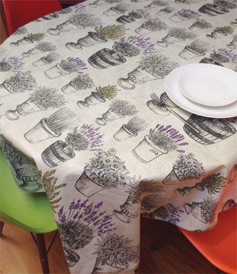 provencal table cloth with lavender designs