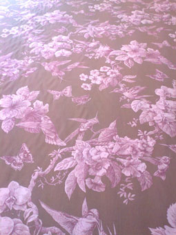 pink toile de jouy fabric