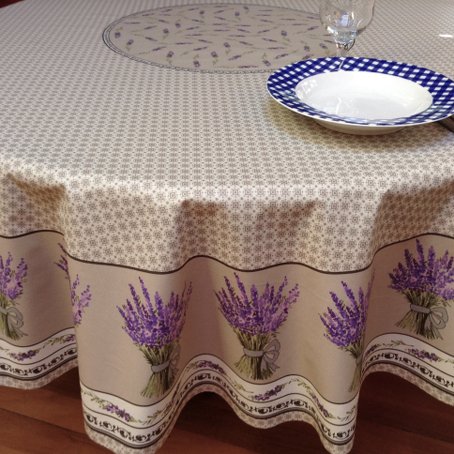 70in round coated tablecloth with provencal design