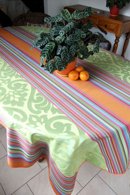 green polyester tablecloth