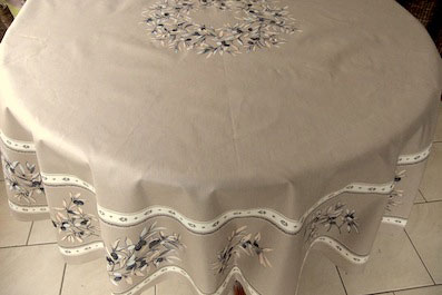 linen colour large round cotton tablecloth