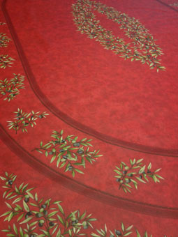 oval coated 8 seater tablecloth