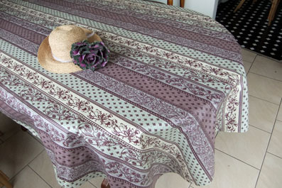 mauve provencal cotton tablecloth