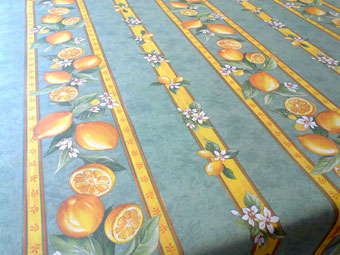 green lemon design tablecloth