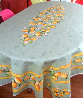 8 seater coated french tablecloth