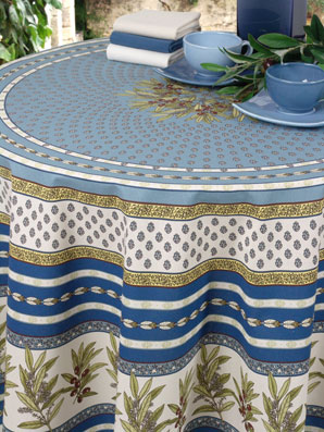 180 cm round coated tablecloth from Provence