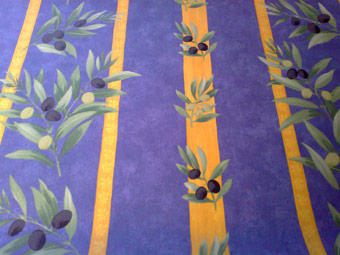 blue and yellow provencal tablecloth