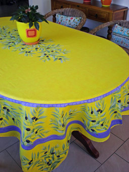 yellow provencal tablecloth