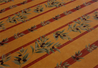 olive design coated tablecloth