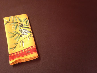 plain brown coated tablecloth