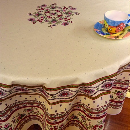 180 cm round french provencal coated tablecloth