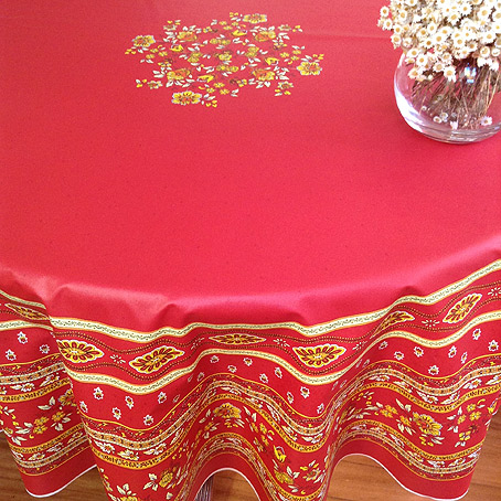 french provencal 70in round coated tablecloth