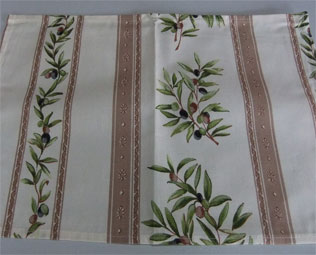 coated provencal placemat with olives