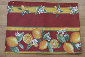 red coated placemats
