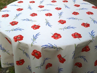 provincial french tablecloth with poppies design