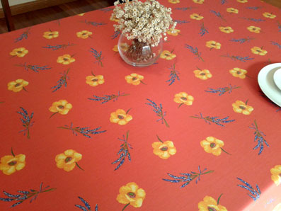 red poppies tablecloth from France