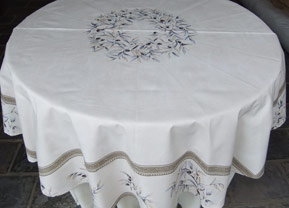 60 in round treated tablecloth