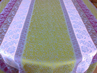 green jacquard tablecloth