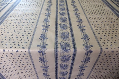 blue and white traditional provencal tablecloth