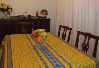 yellow and blue provencal tablecloth