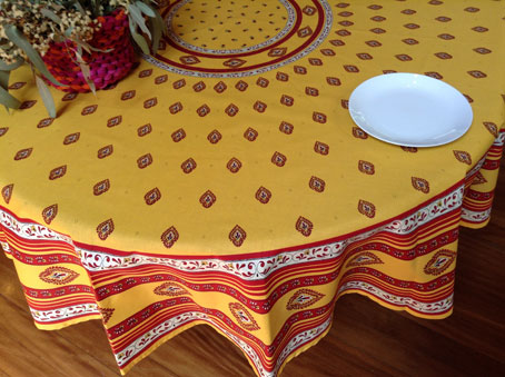 90in round provincial design cotton tablecloth