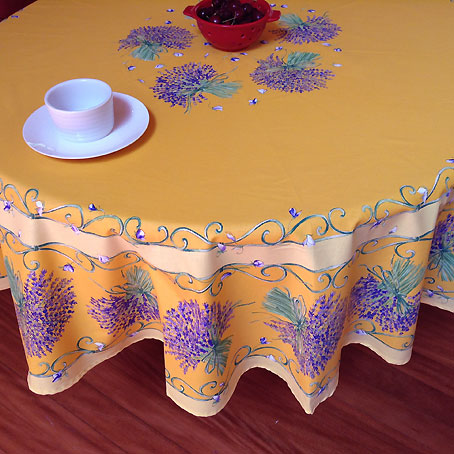 70in or 90in round french cotton tablecloth