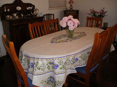 Provencal Cotton Tablecloth, Dining Room Tablecloths Oval