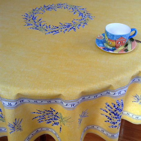 lavender design french round tablecloth 70in or 90in diameter