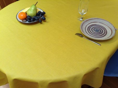 plain yellow coated linen cloth