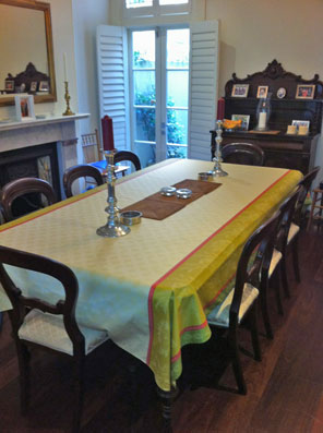 coated jacquard tablecloth